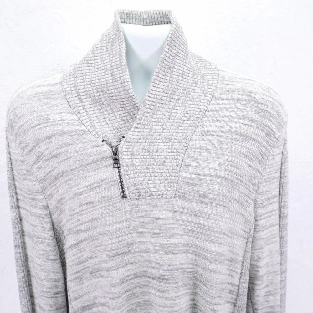I.N.C. International Concepts -Large- Heather Gray Sweater Mock Neck Cotton Knit